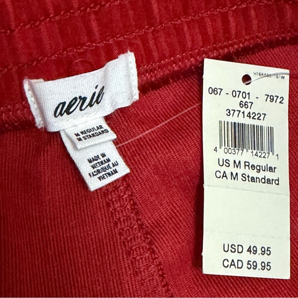 Aerie Women's Groove On Red Velour Ribbed Flare Pants Medium NWT - Picture 6 of 8